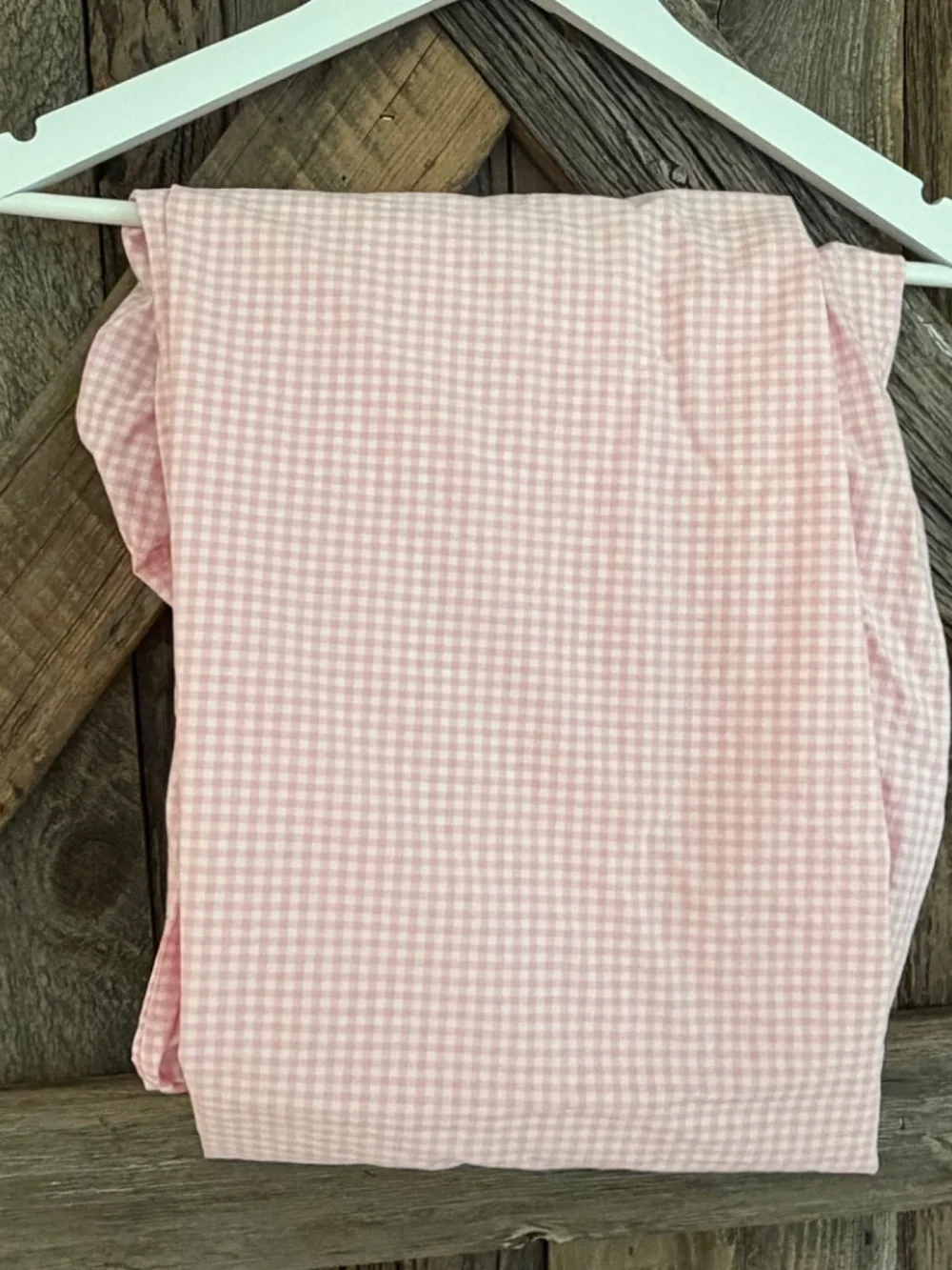 Pottery Barn Kids Pink Gingham Crib FITTED Sheet